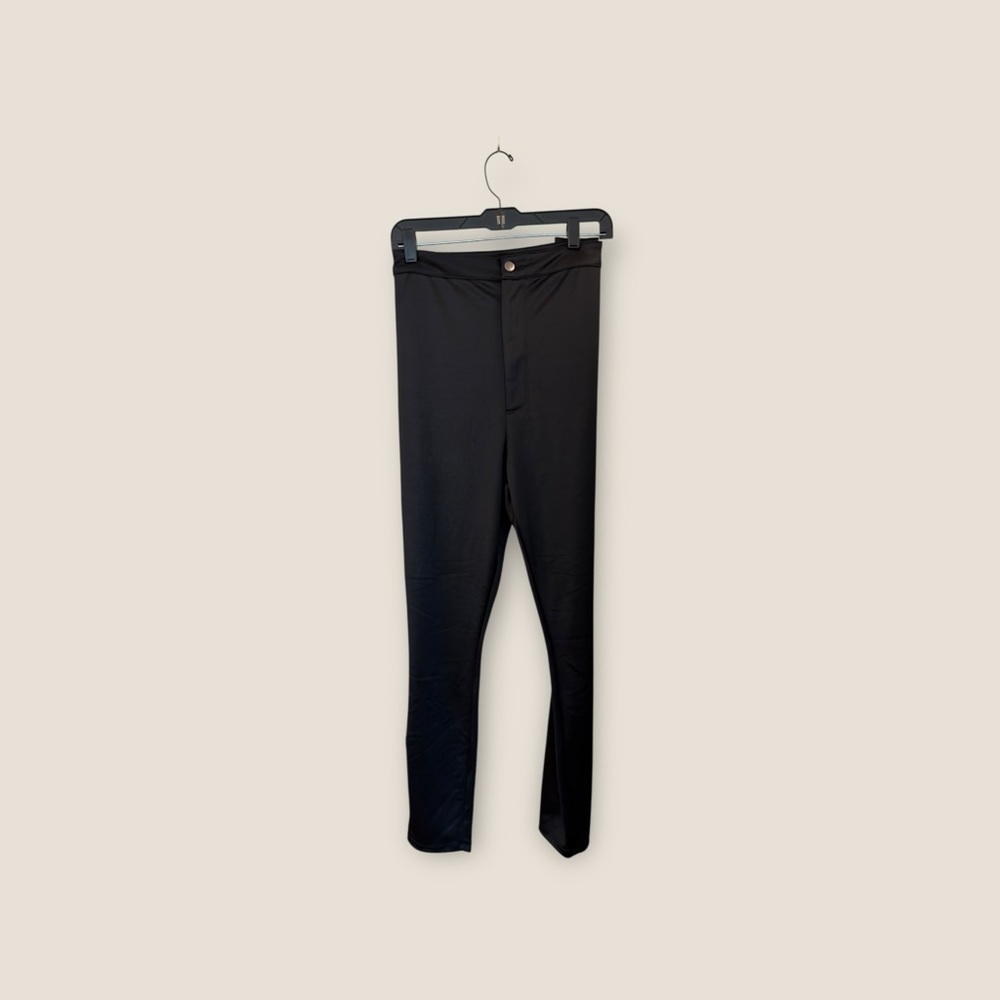 NWT SKIMS Disco Satin-Jersey Sleek Straight Leg Pants High Waist in Onyx Size 4X - Picture 4 of 4